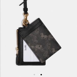 COACH Black Mini Coin Purse & ID Wristlet